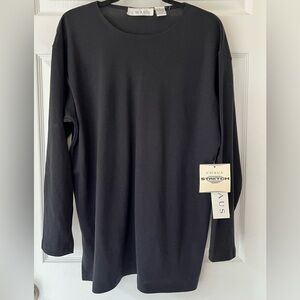 Chaus Sport Stretch Long Sleeve Black NWT Size Large